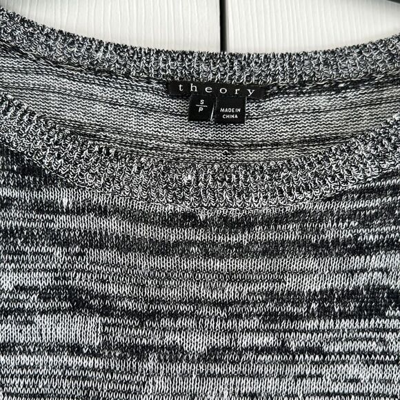 Theory Women’s Black & White Striped Sweater Vest - Picture 2 of 6